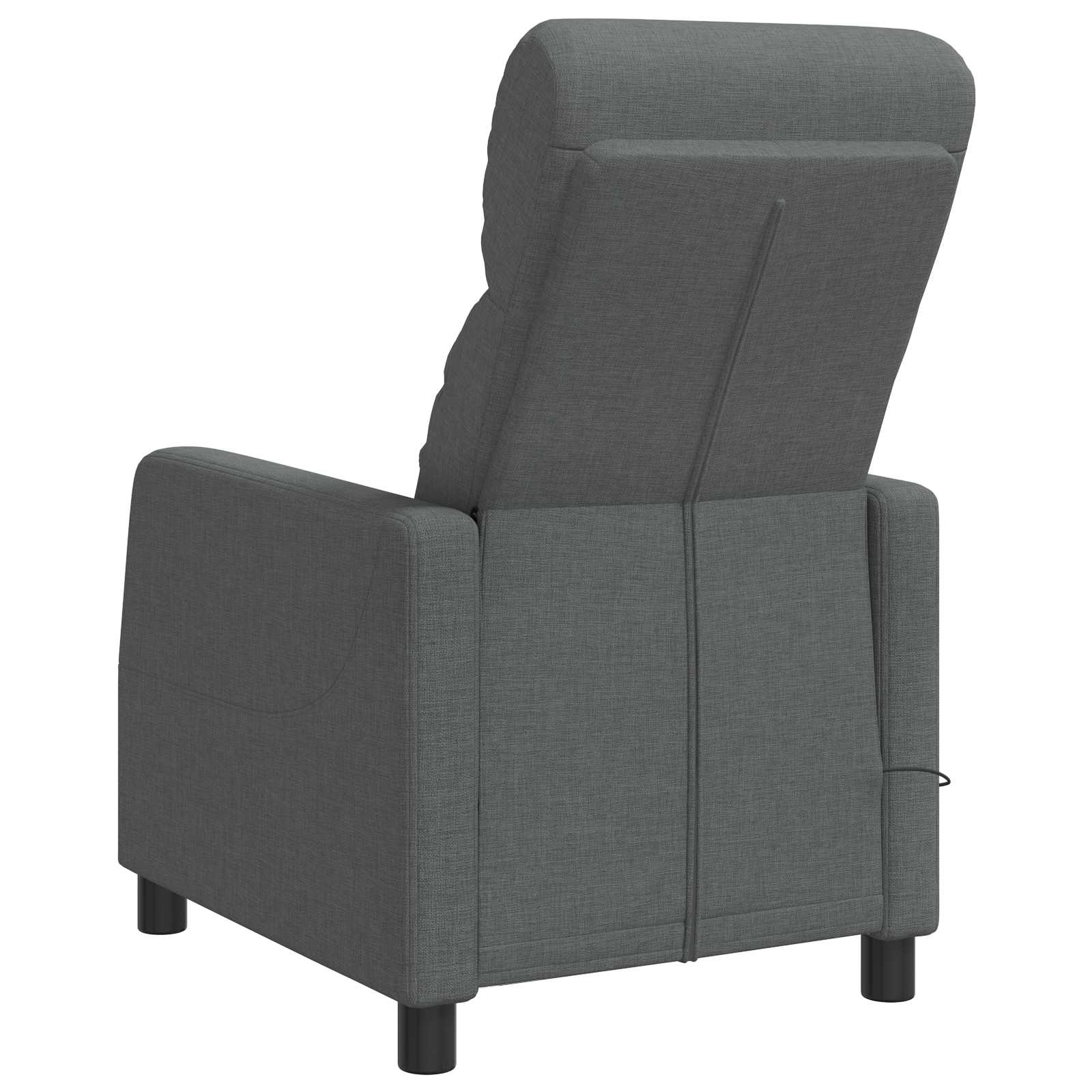Massage Recliner Donkergrijs Stof