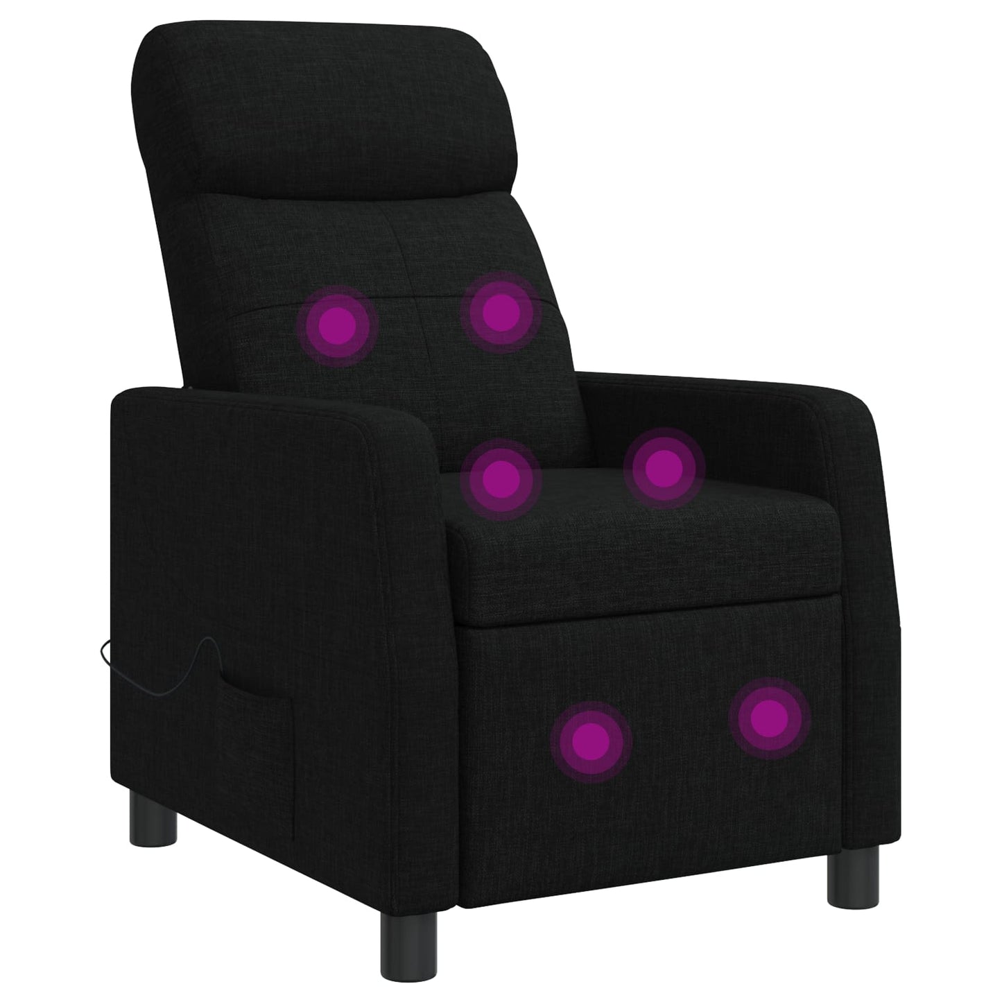 Massage Recliner Zwart Stof