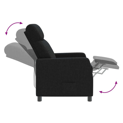 Massage Recliner Zwart Stof