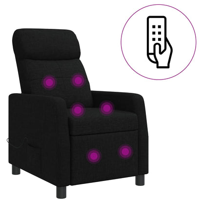 Massage Recliner Zwart Stof