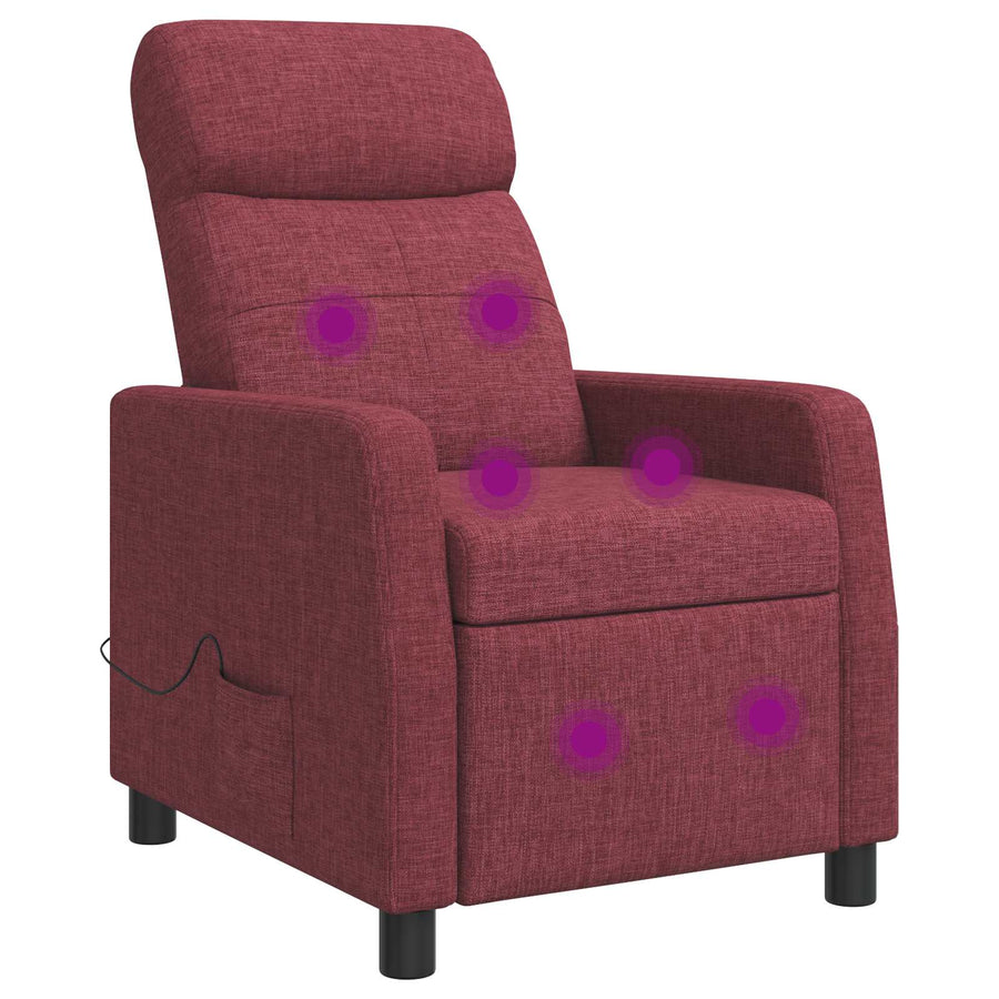 Massage Recliner Wijnrood Stof