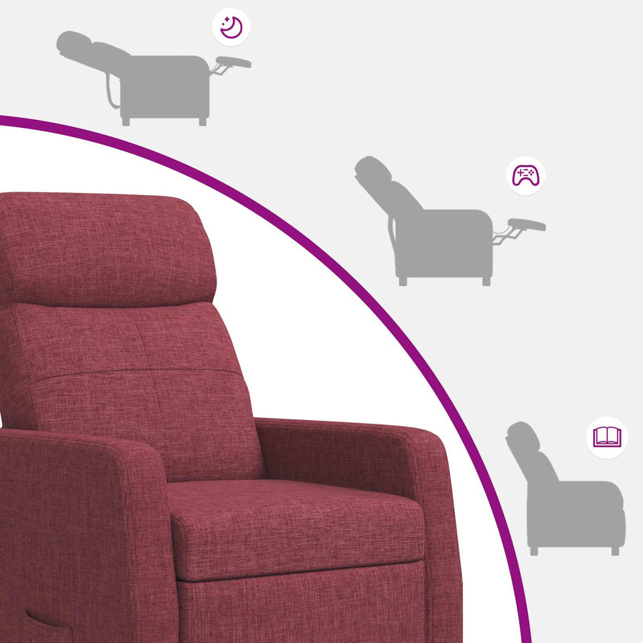 Massage Recliner Wijnrood Stof