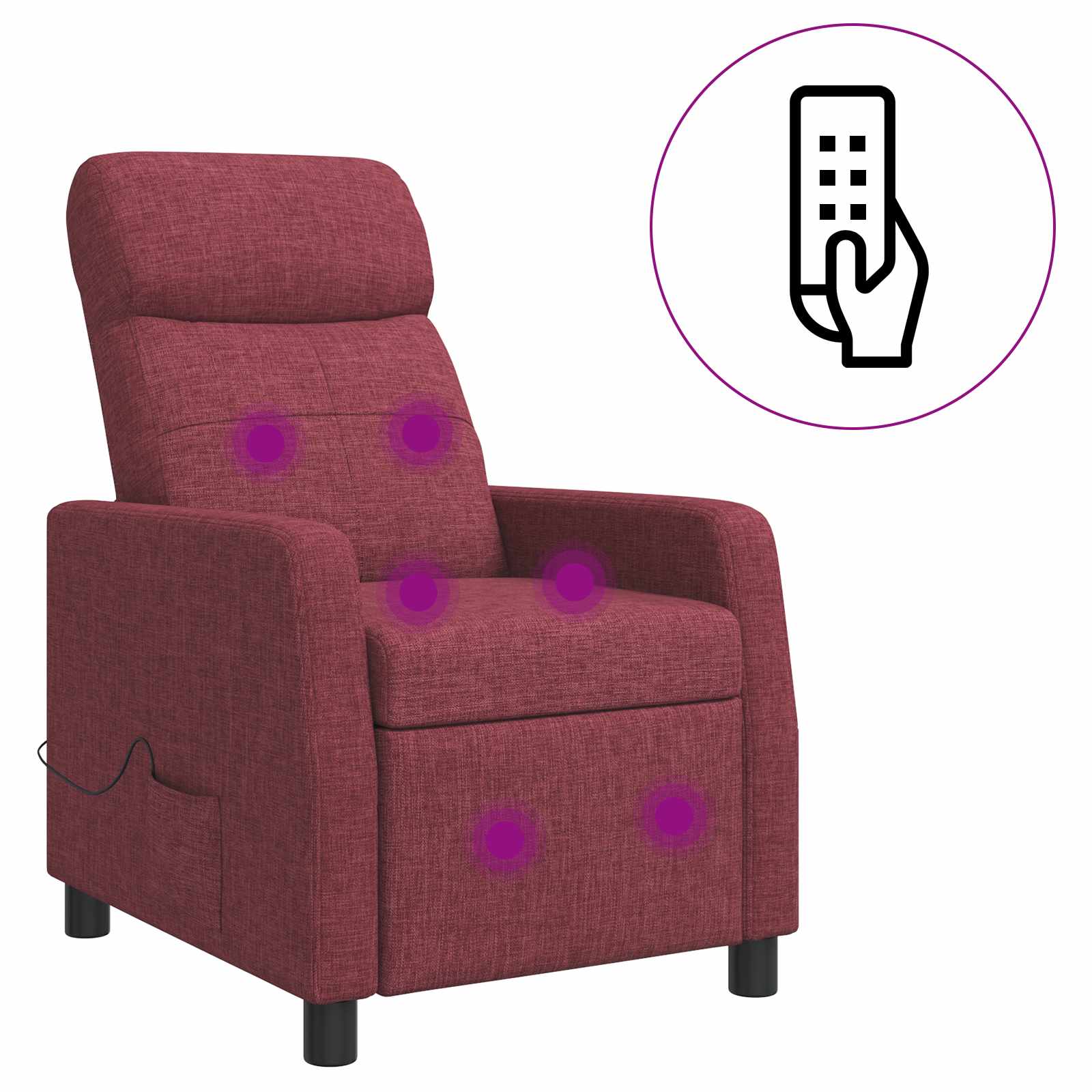 Massage Recliner Wijnrood Stof
