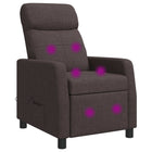 Massage Recliner Donkerbruin Stof