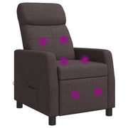 Massagefauteuil donkerbruin stof 66x95x100 cm