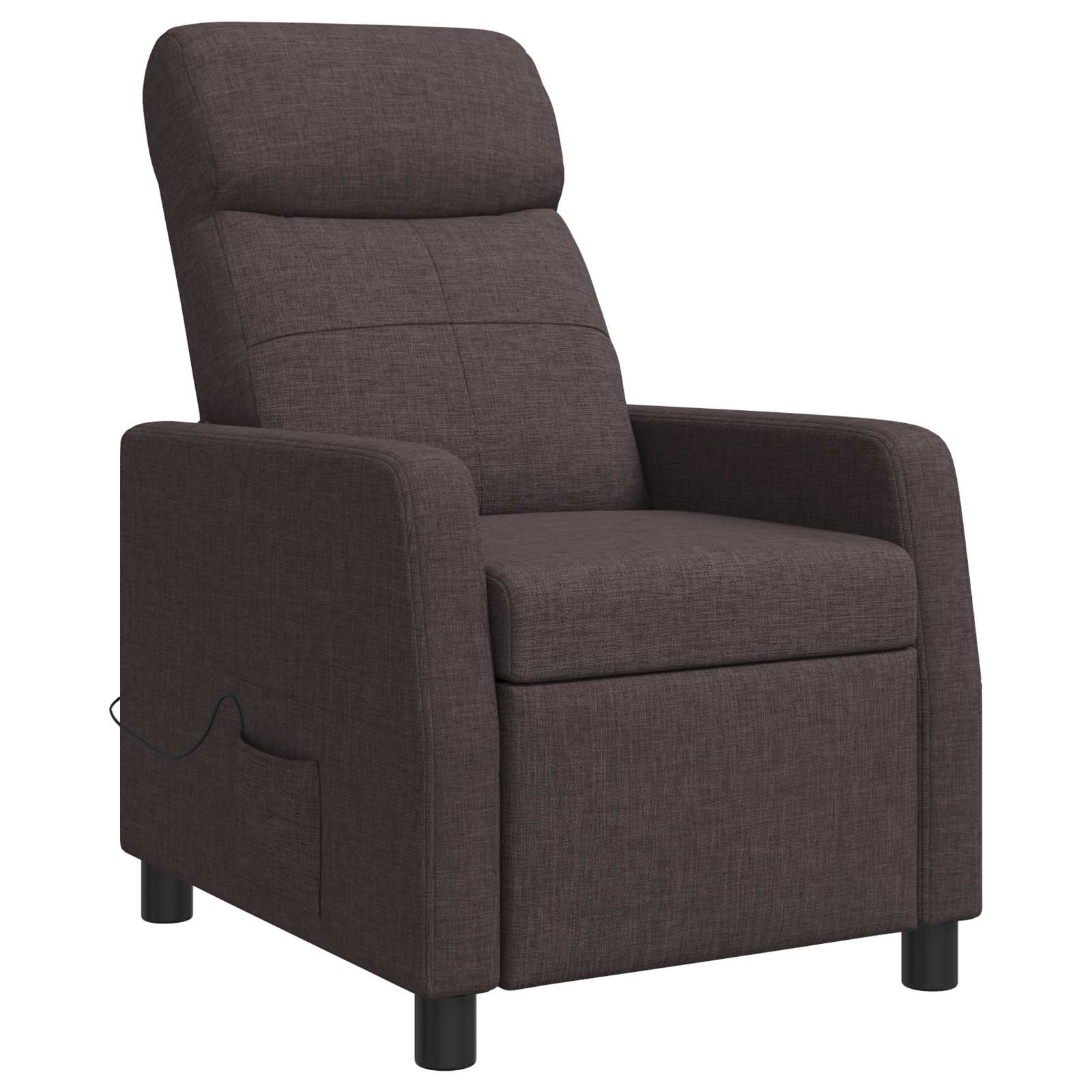 Massage Recliner Donkerbruin Stof