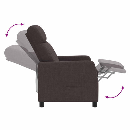 Massage Recliner Donkerbruin Stof