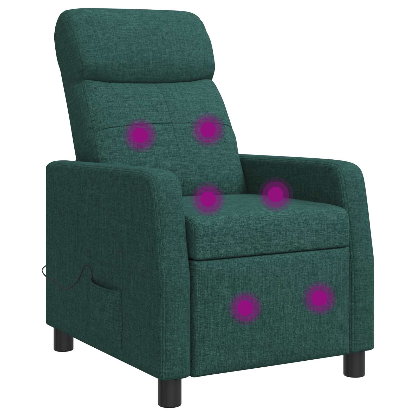 Massage Recliner Donkergroen Stof