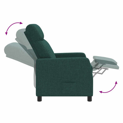 Massage Recliner Donkergroen Stof