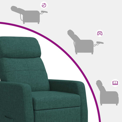 Massage Recliner Donkergroen Stof