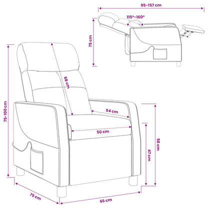 Massage Recliner Donkergroen Stof