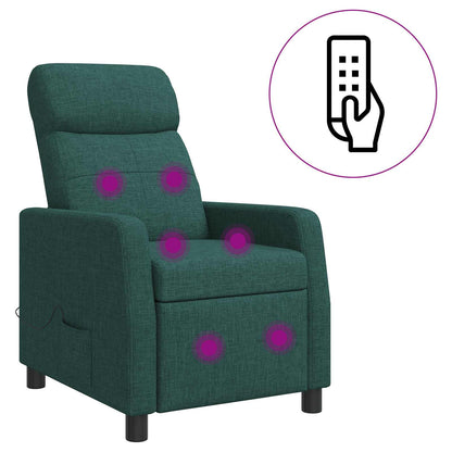 Massage Recliner Donkergroen Stof