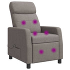 Massage Recliner Taupe Stof