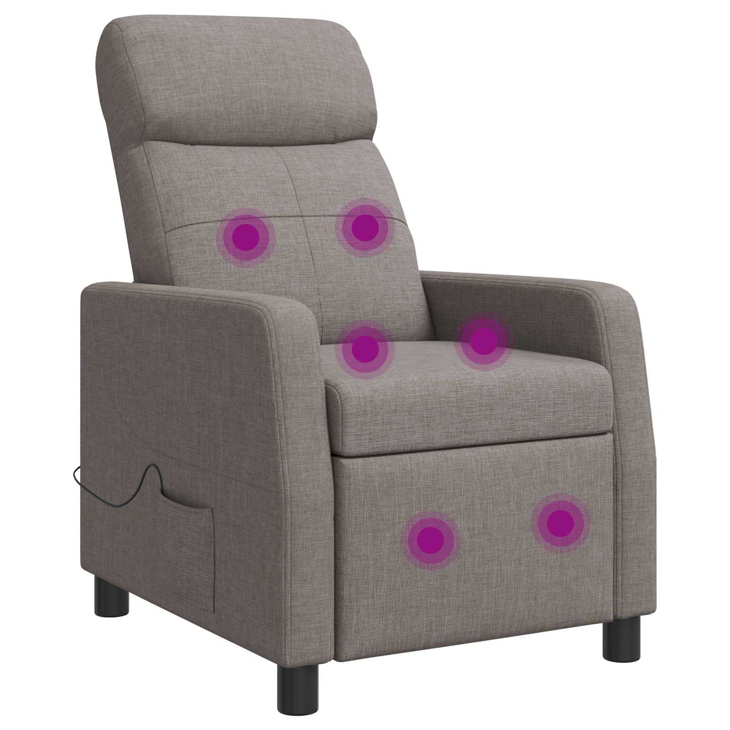 Massage Recliner Taupe Stof