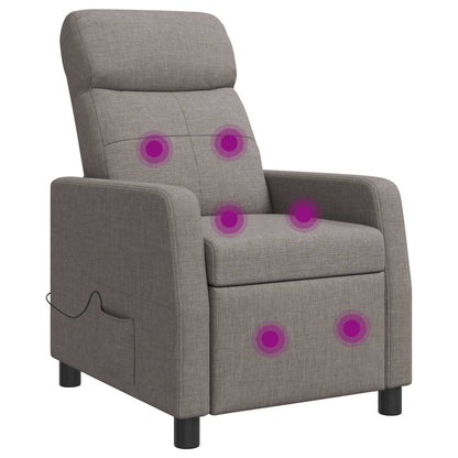 Massage Recliner Taupe Stof