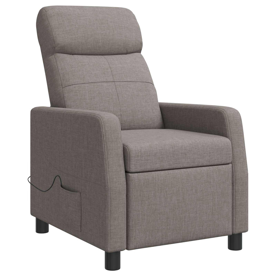 Massage Recliner Taupe Stof