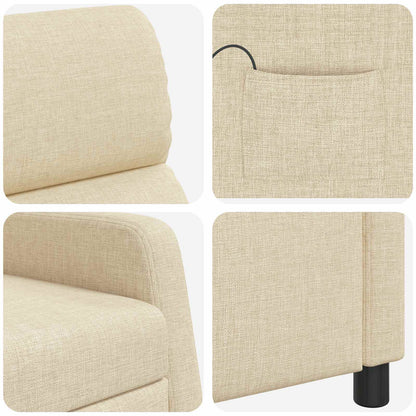Massage Recliner Crèmekleurig Stof