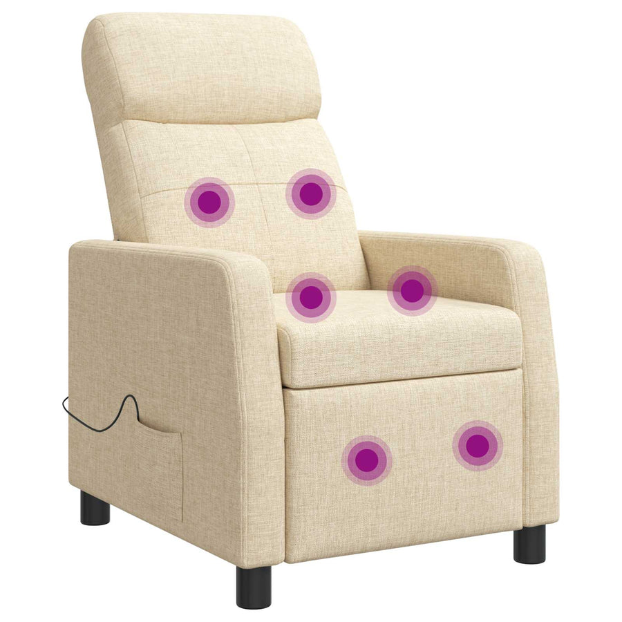 Massage Recliner Crèmekleurig Stof