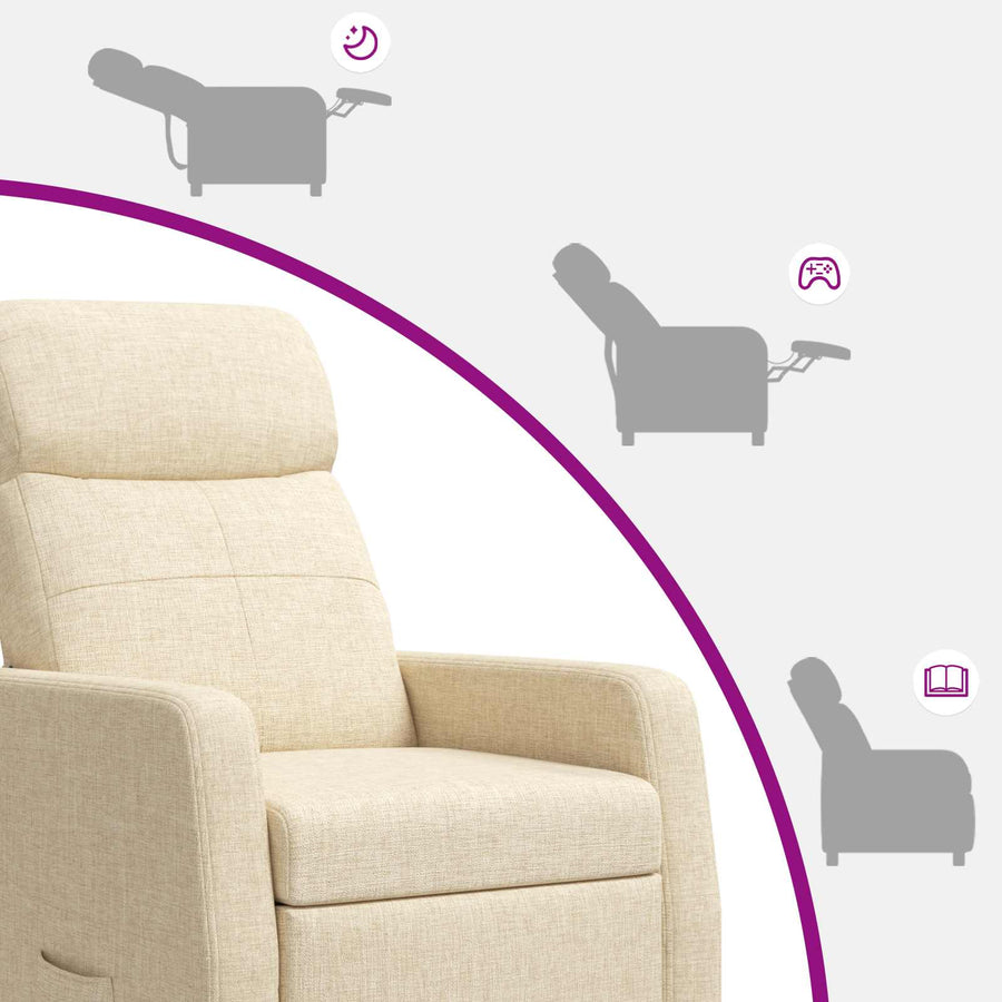 Massage Recliner Crèmekleurig Stof