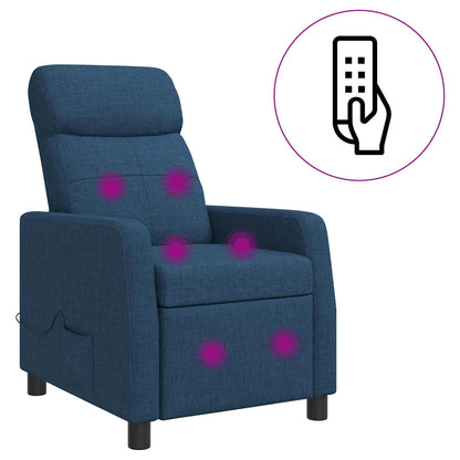 Massage Recliner Blauw Stof