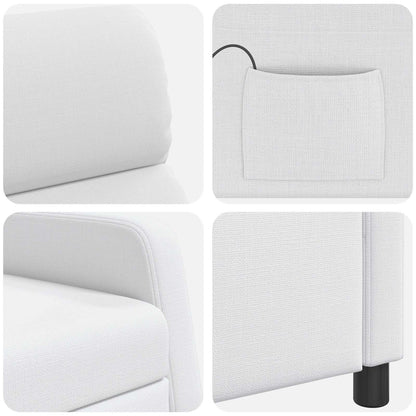 Massage Recliner Wit Stof