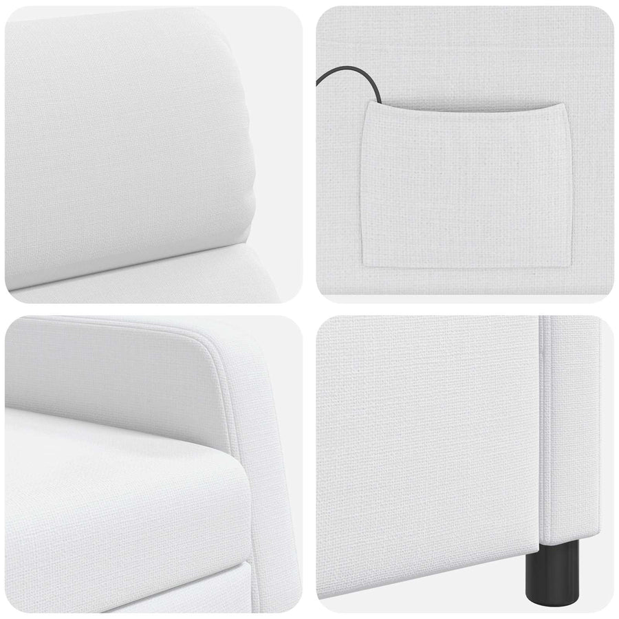 Massage Recliner Wit Stof