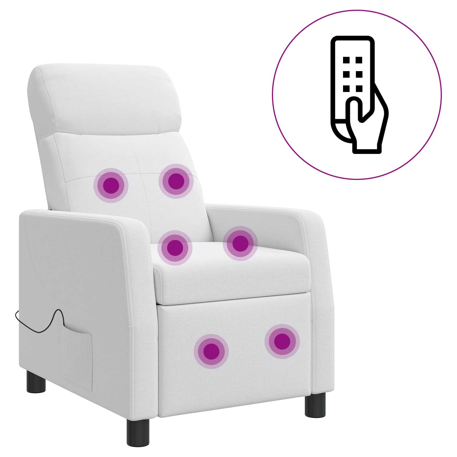 Massage Recliner Wit Stof