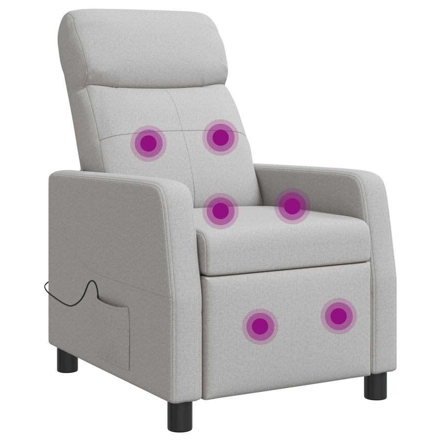 Massage Recliner Wolkengrijs Stof Wolkengrijze stof