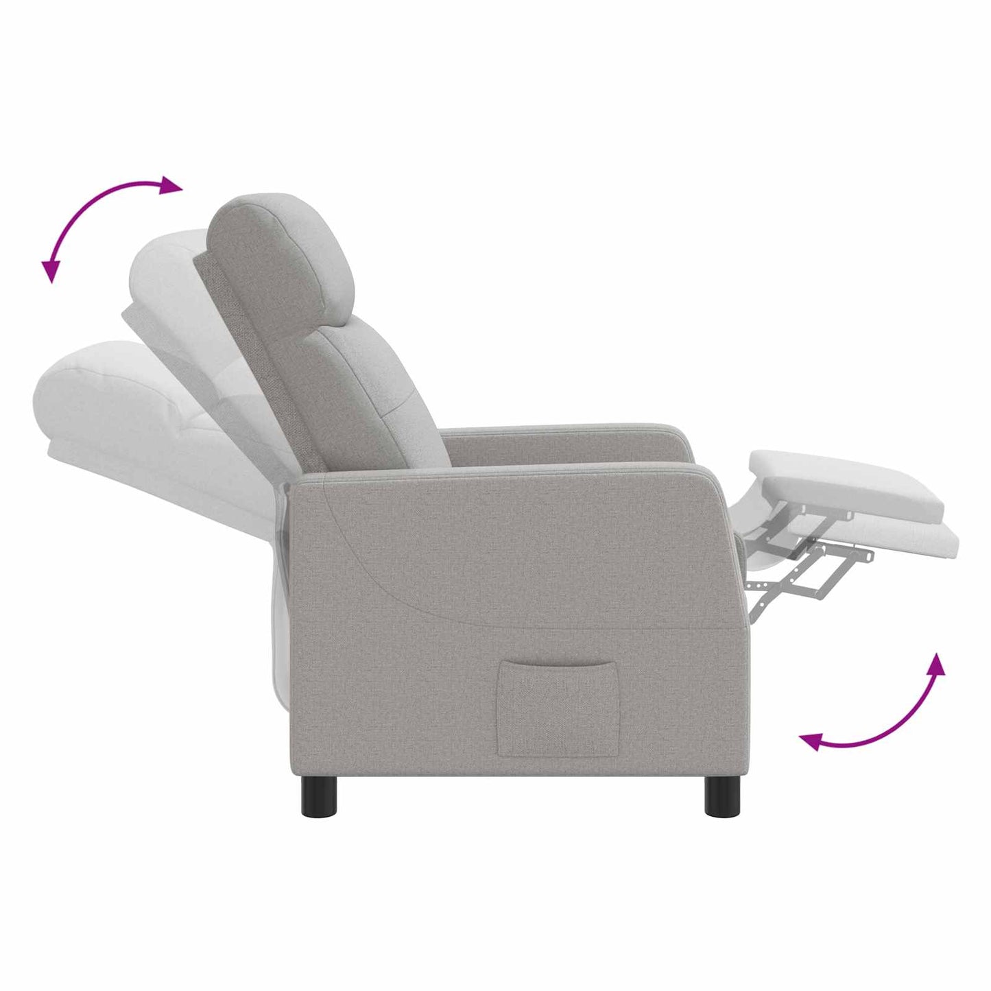 Massage Recliner Wolkengrijs Stof Wolkengrijze stof