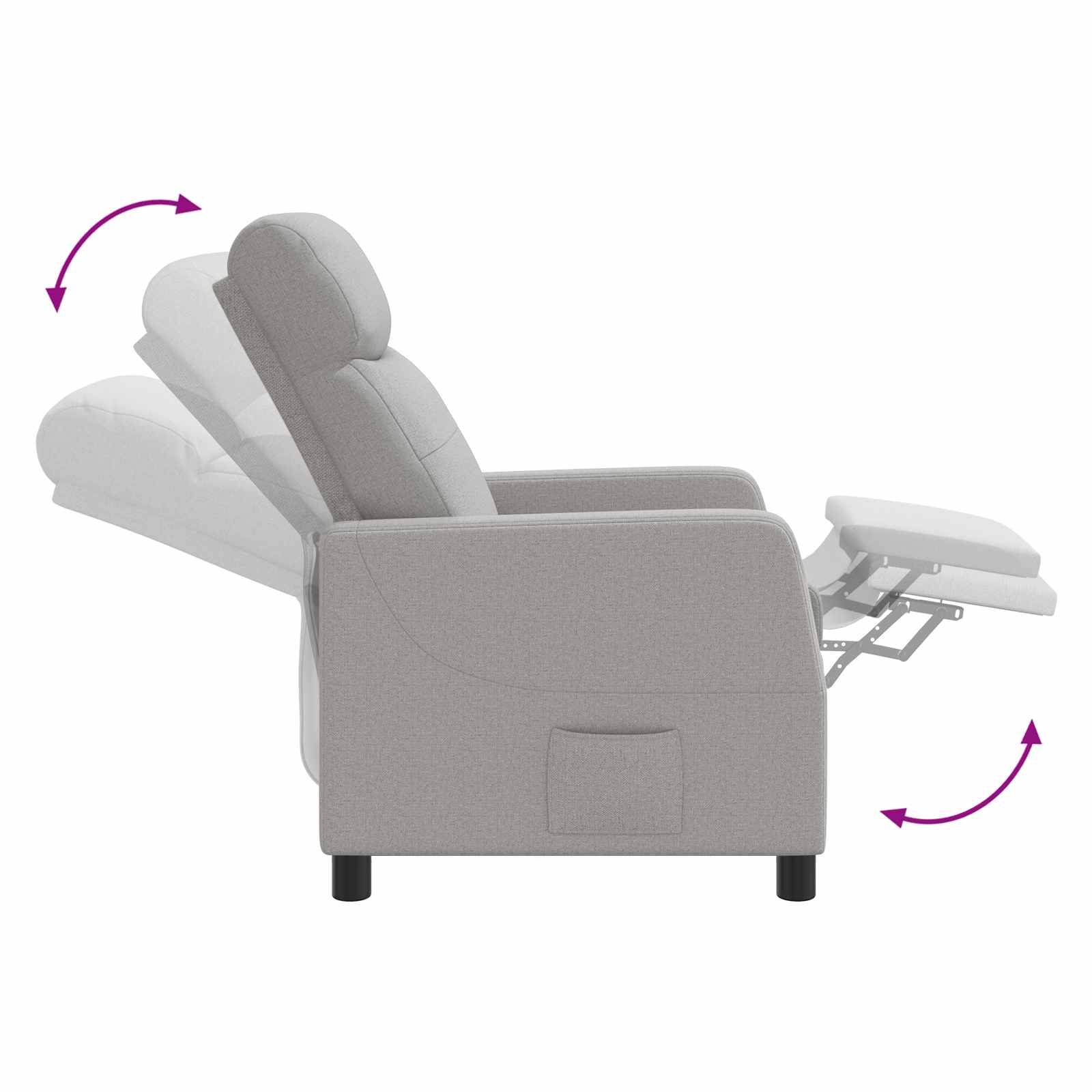Massage Recliner Wolkengrijs Stof Wolkengrijze stof