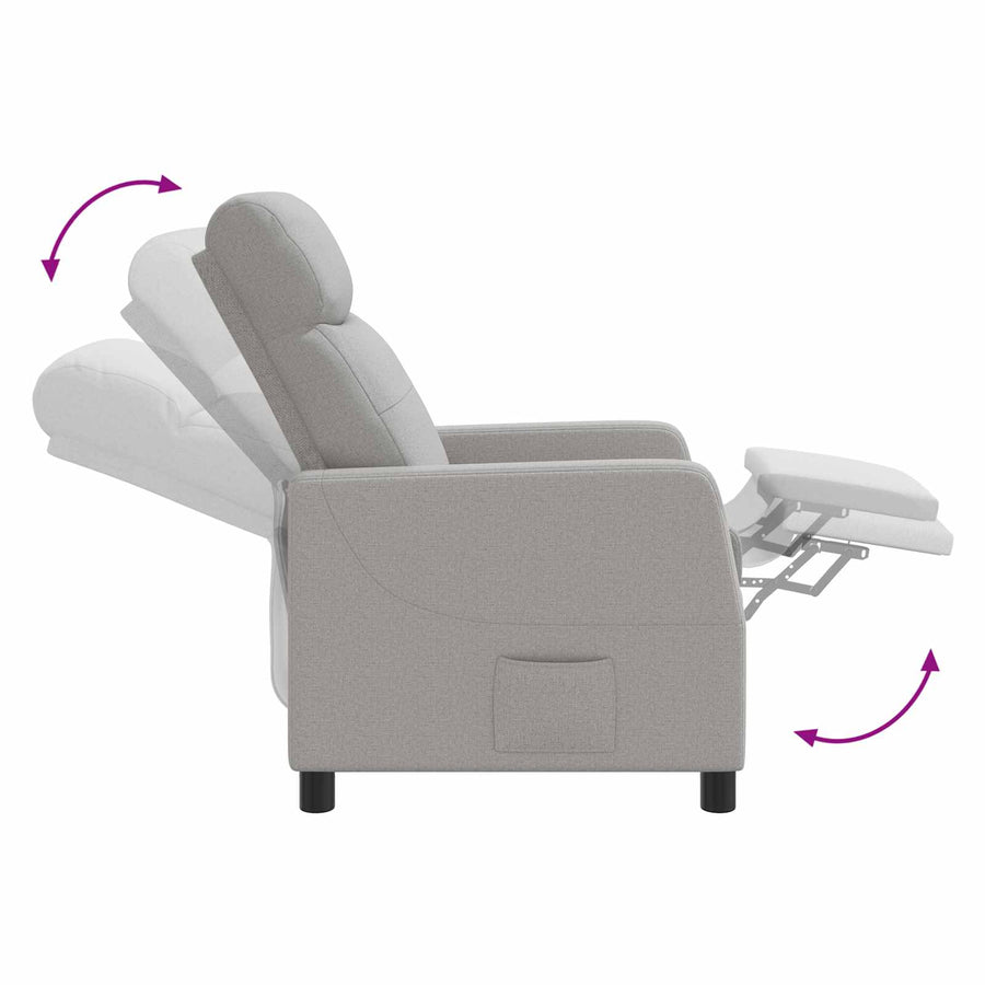 Massage Recliner Wolkengrijs Stof Wolkengrijze stof