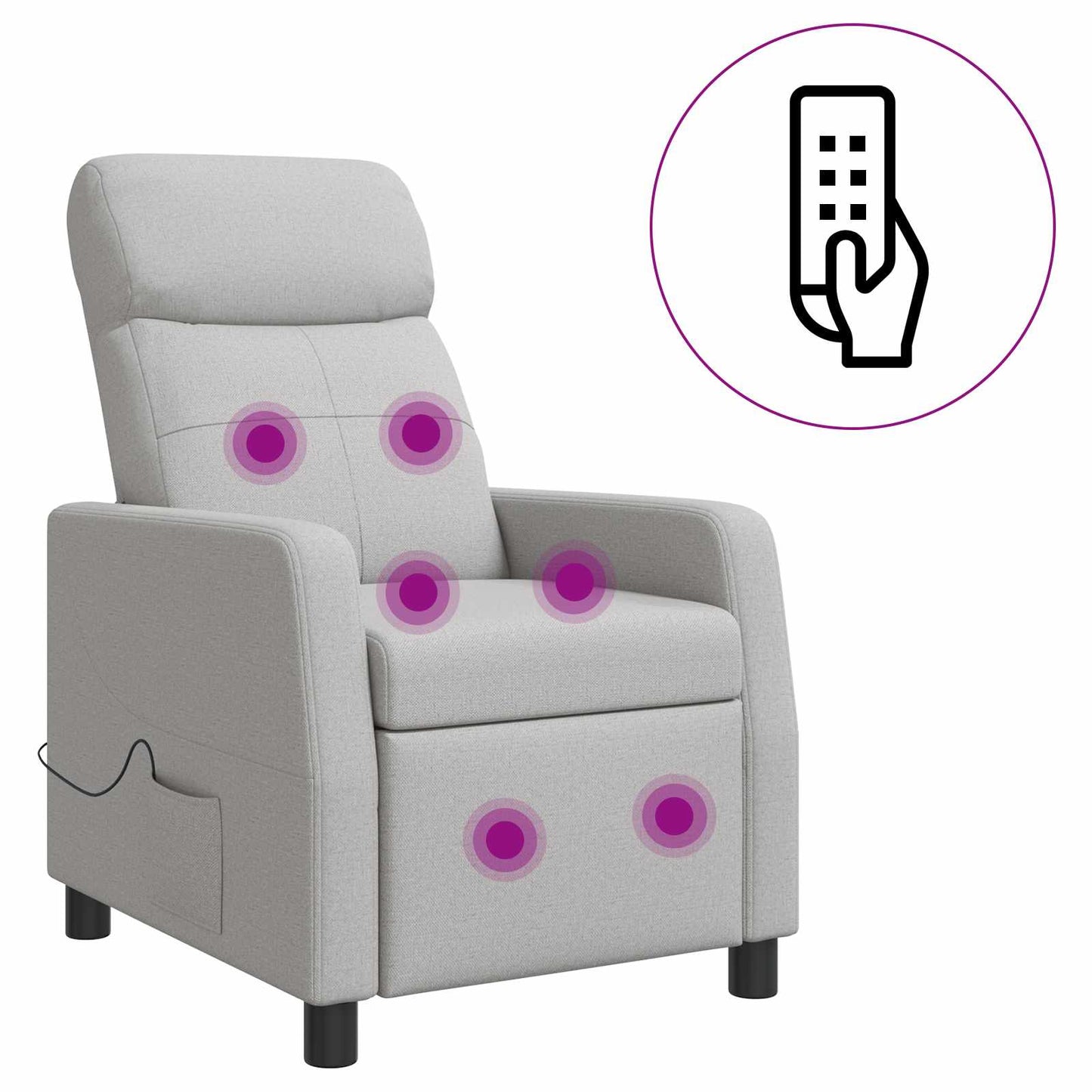 Massage Recliner Wolkengrijs Stof Wolkengrijze stof