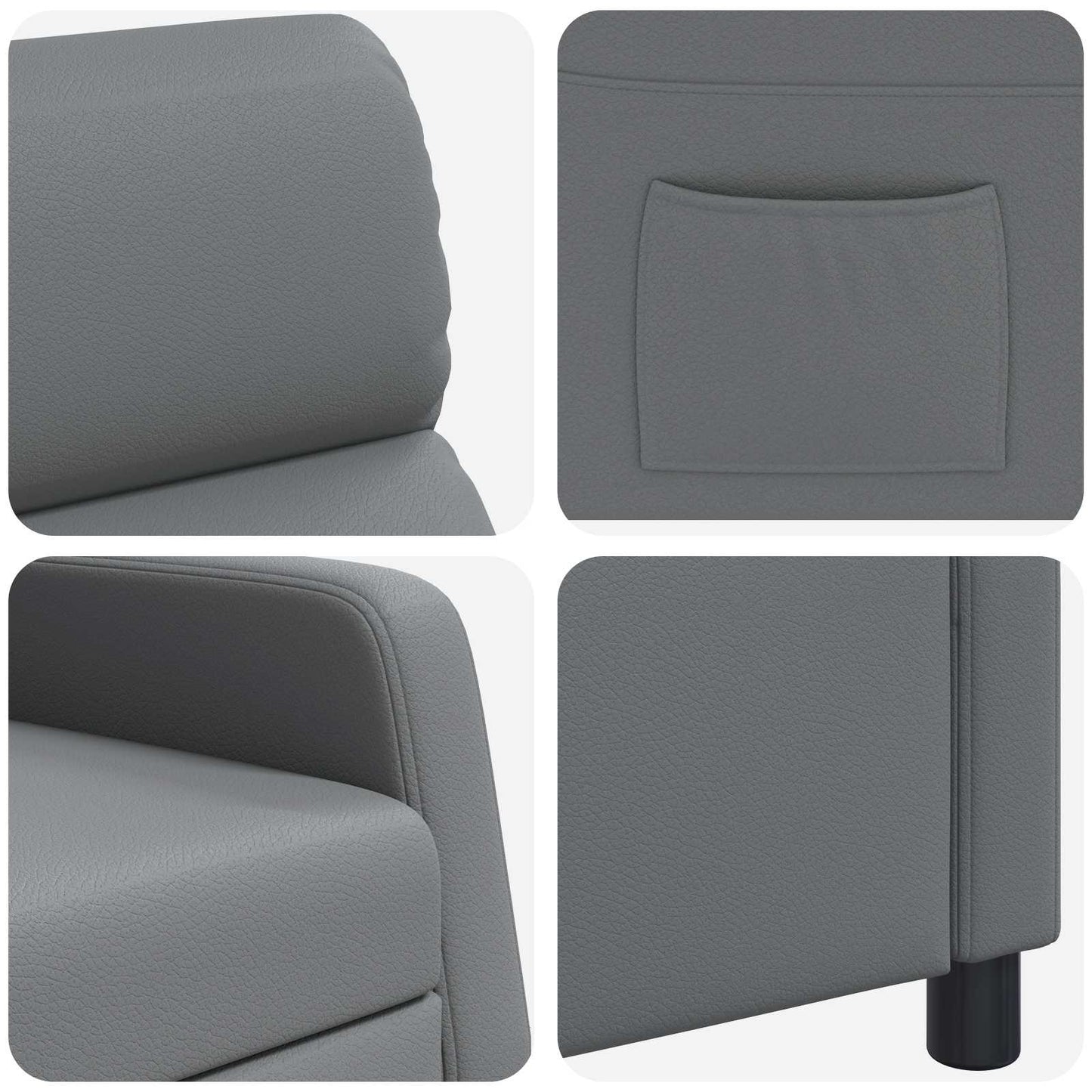 Relaxfauteuil Grijs Kunstleer