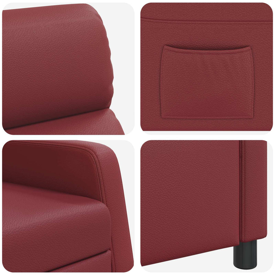 Relaxfauteuil Wijnrood Kunstleer