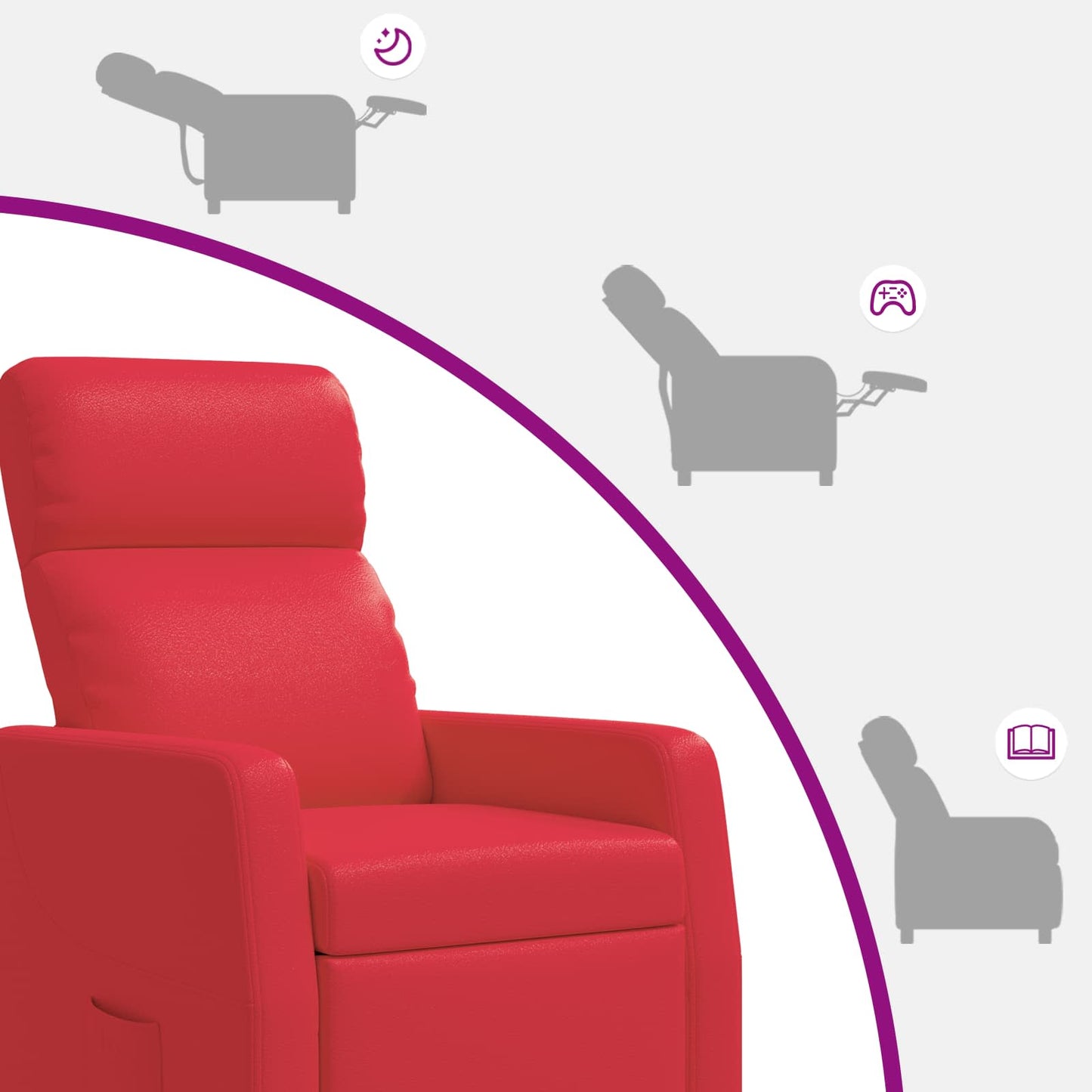 Relaxfauteuil Rood Kunstleer
