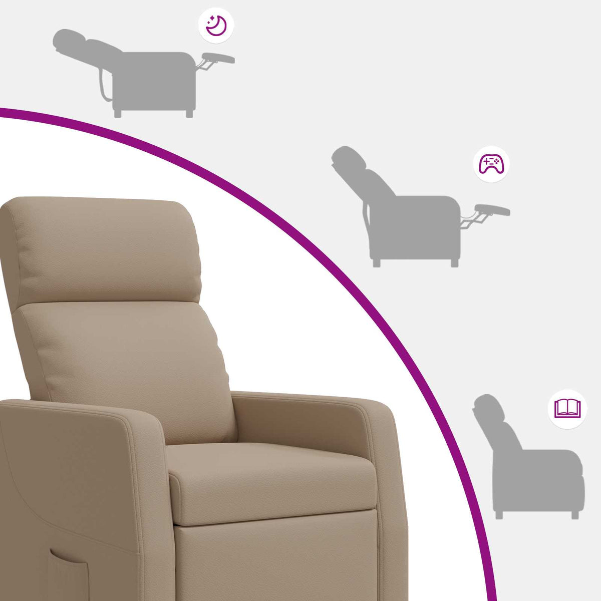 Relaxfauteuil Cappuccino Kunstleer
