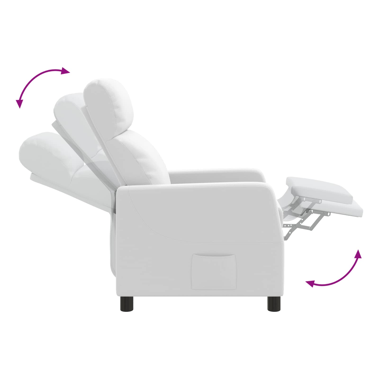 Relaxfauteuil Wit Kunstleer