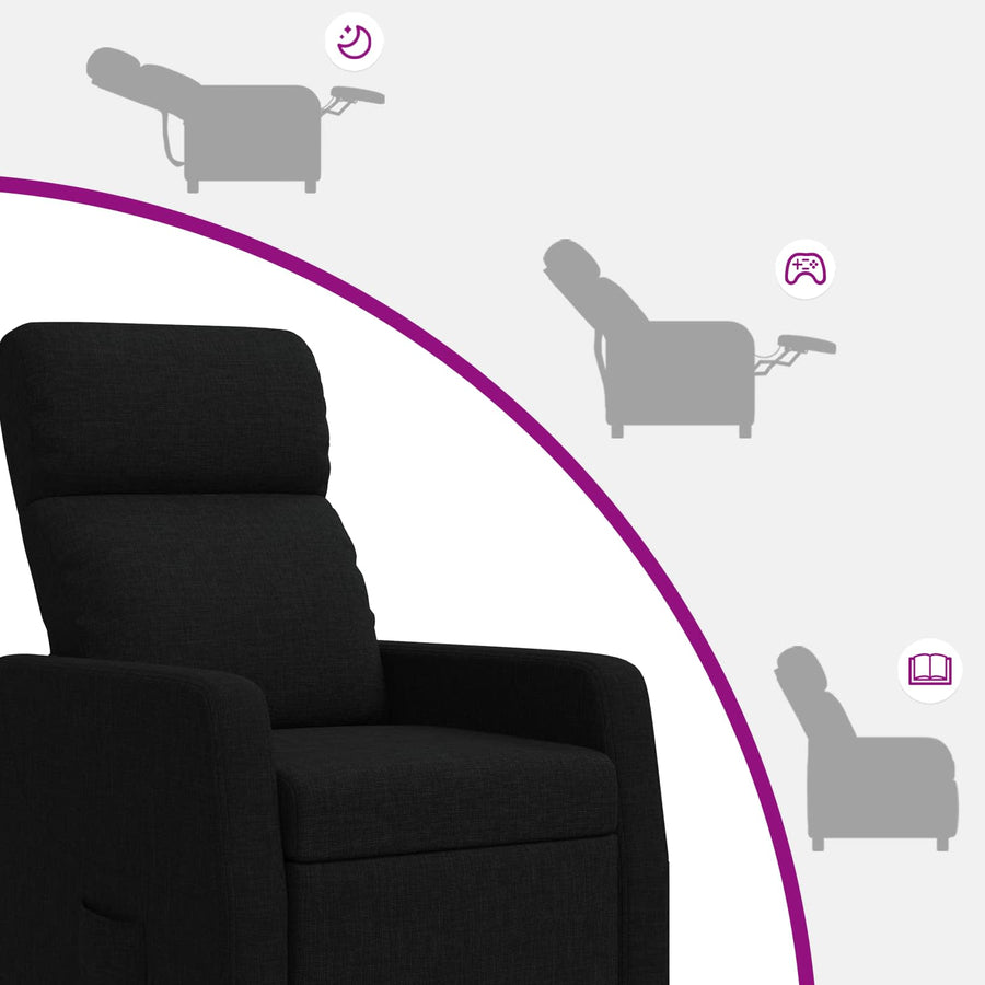 Relaxfauteuil Zwart Stof