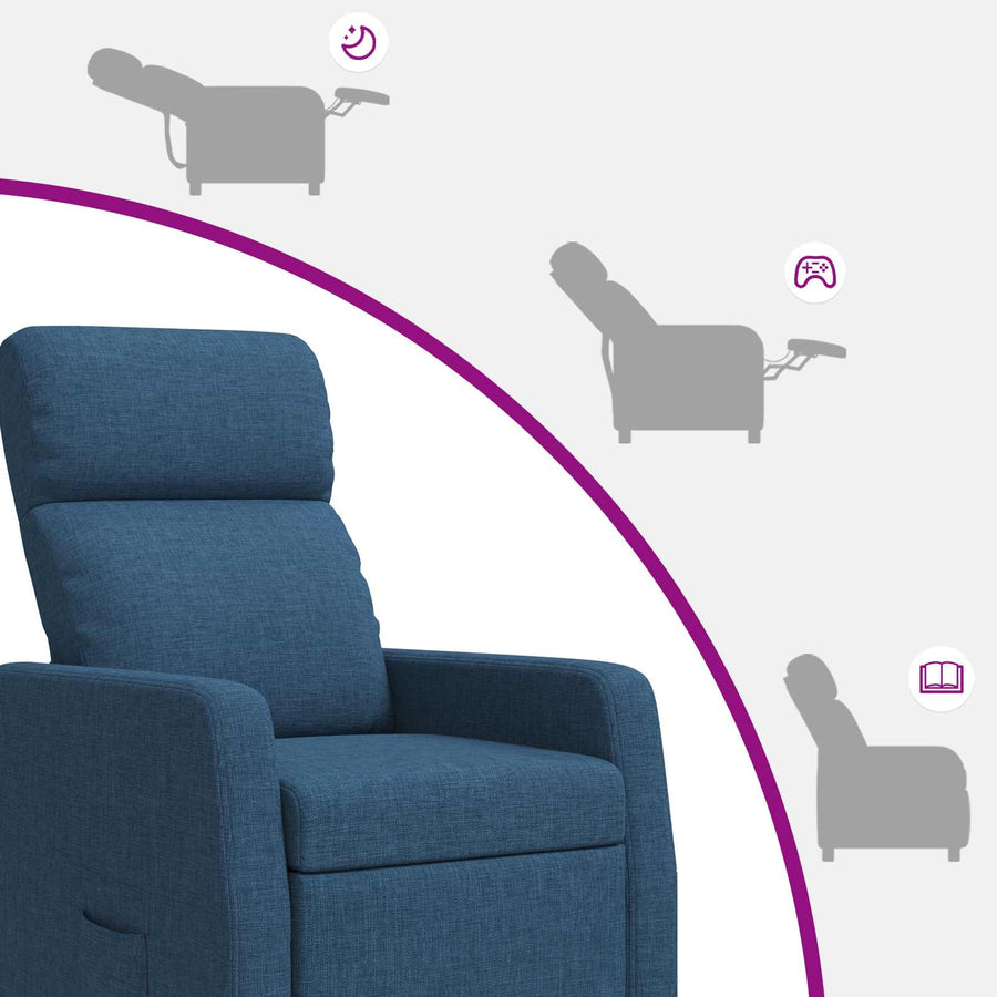 Relaxfauteuil Blauw Stof