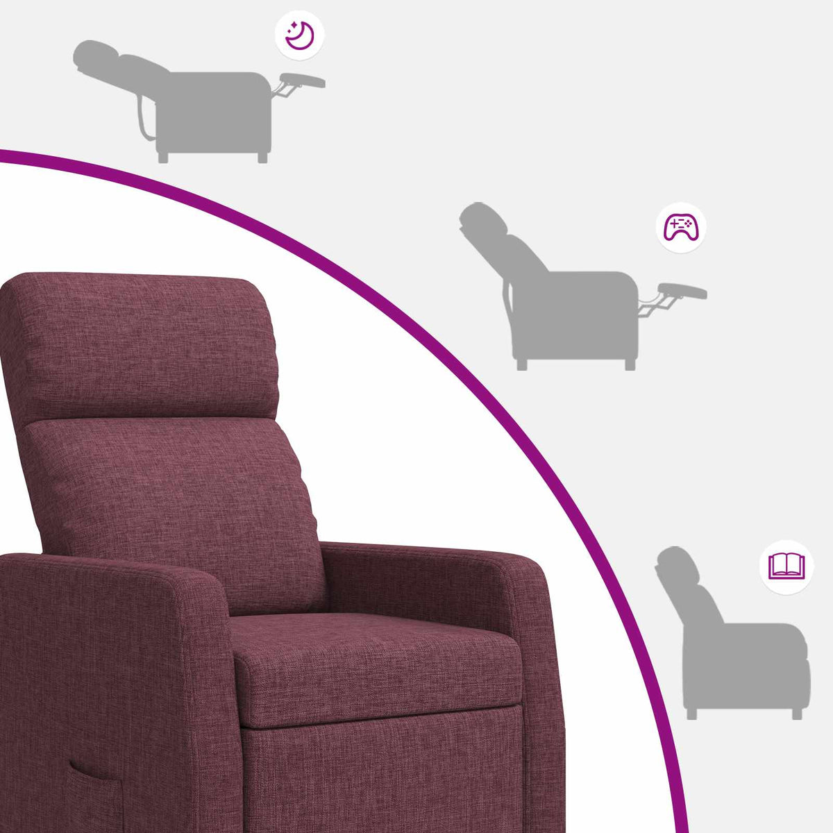 Relaxfauteuil Paars Stof