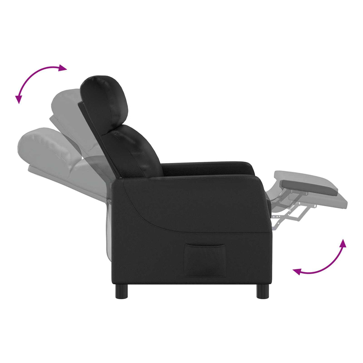 Massage Recliner Zwart Kunstleer