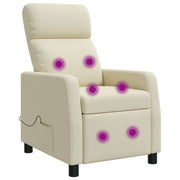 Massagefauteuil crèmekleurig kunstleer