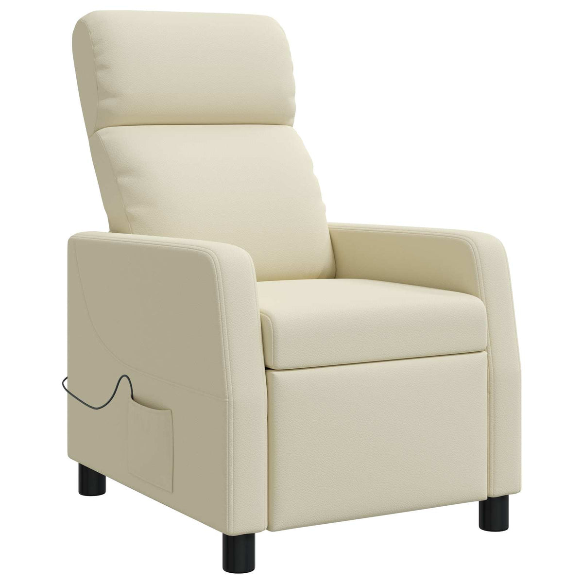 Massage Recliner Crèmekleurig Kunstleer