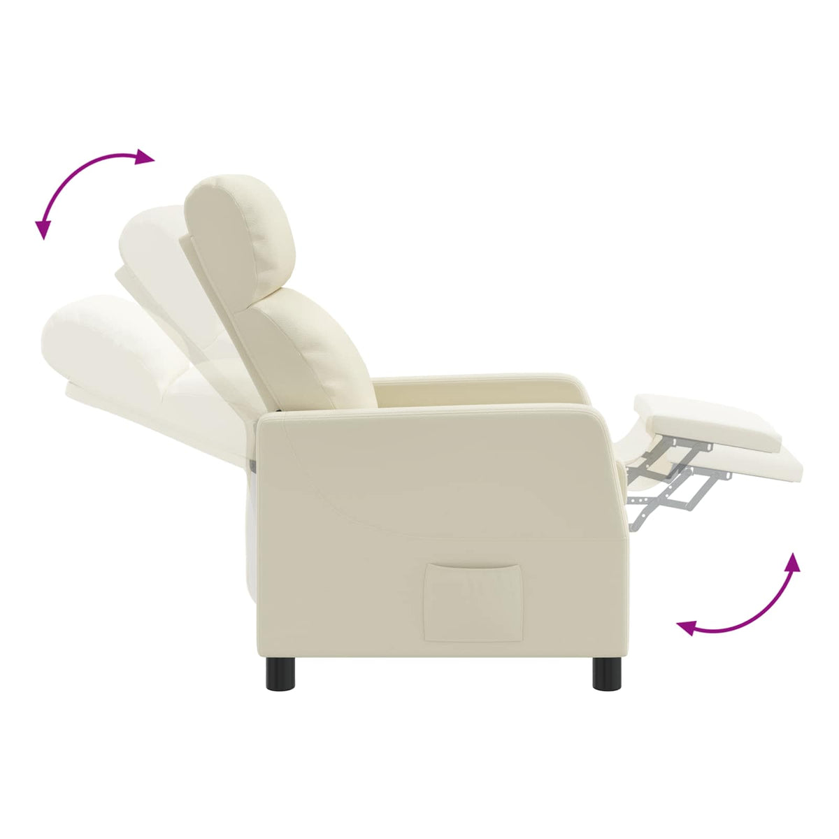 Massage Recliner Crèmekleurig Kunstleer