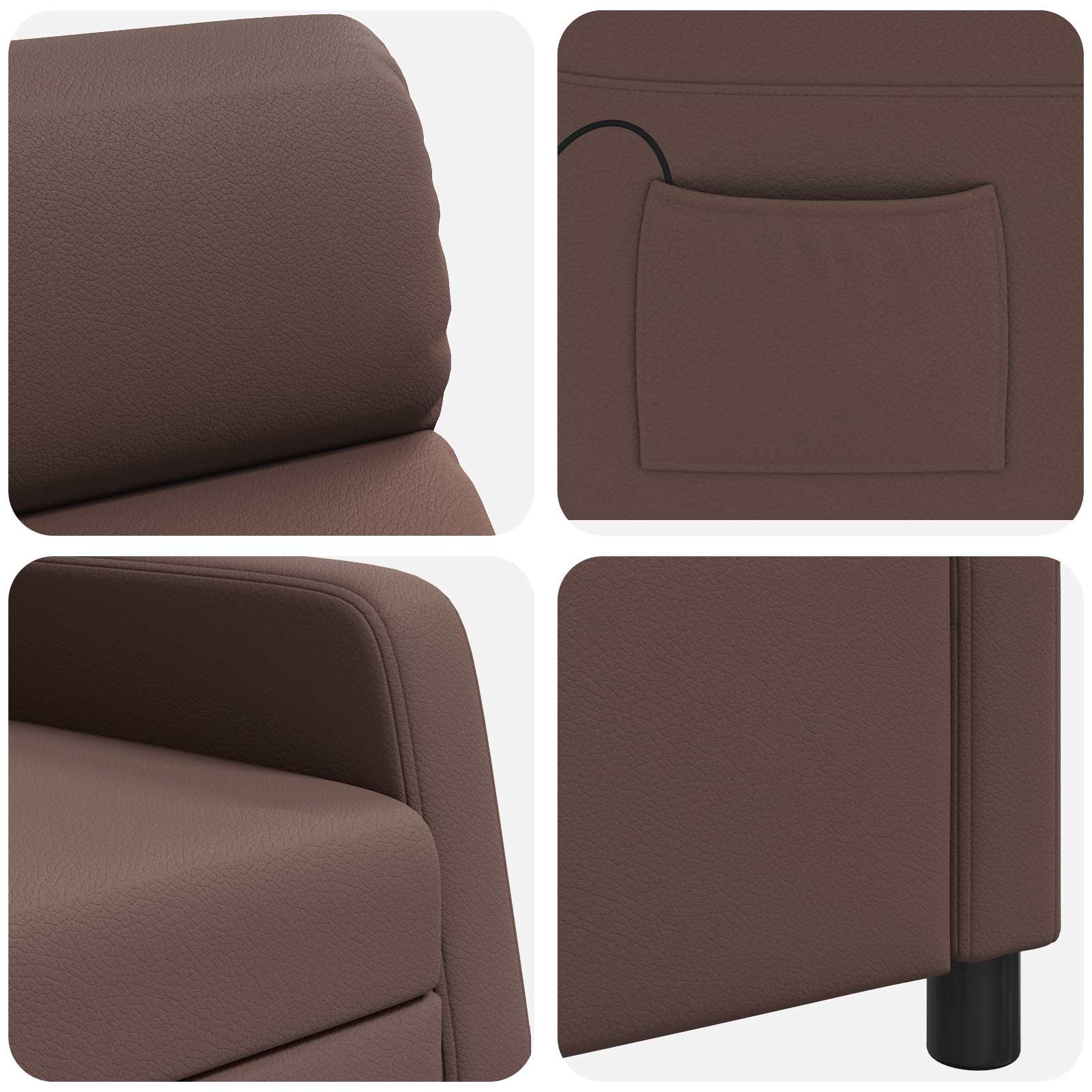 Massage Recliner Bruin Kunstleer