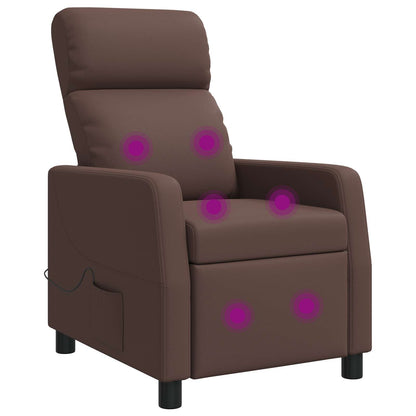 Massage Recliner Bruin Kunstleer