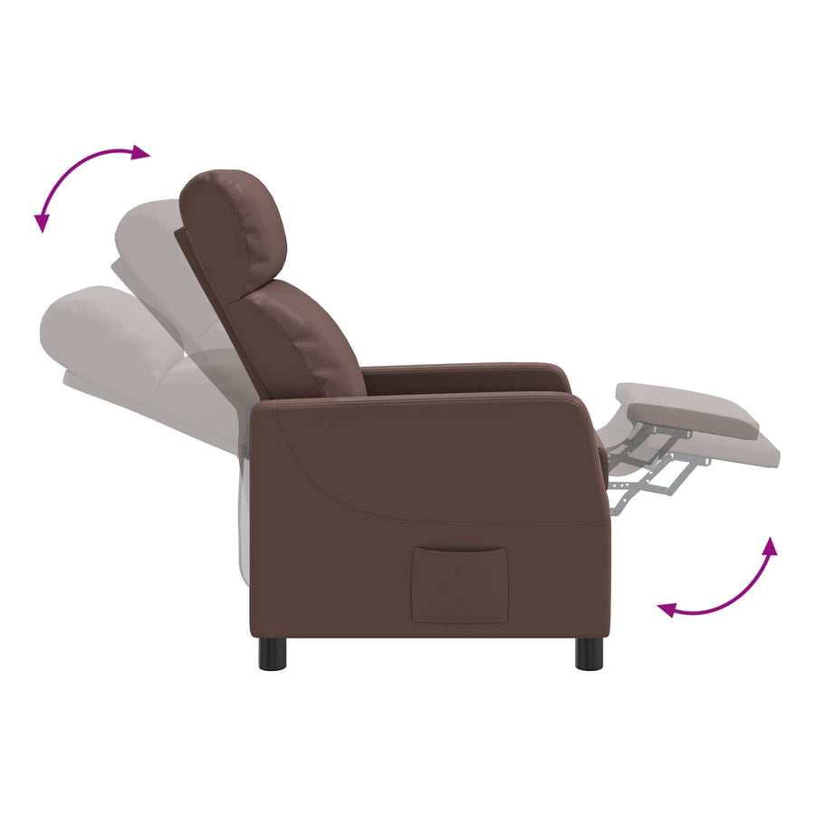 Massage Recliner Bruin Kunstleer