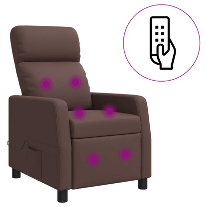 Massage Recliner Bruin Kunstleer