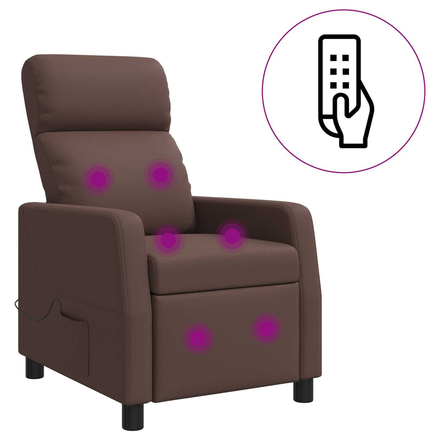 Massage Recliner Bruin Kunstleer