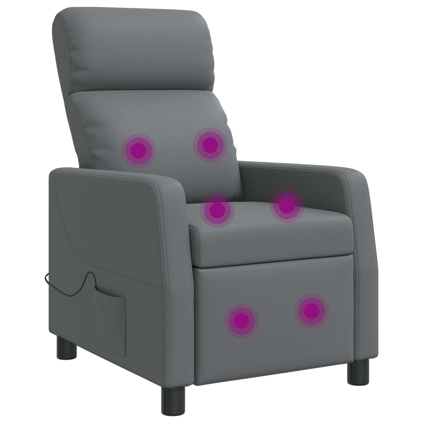 Massage Recliner Grijs Kunstleer